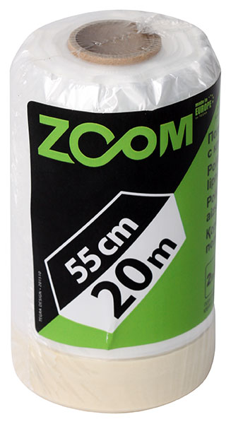 ZOOM Polietilēna aizsargplēve ar krāsotāju līmlentu 550 mm x 20 m