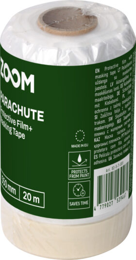 Zoom Masking tape with polythene sheeting, 550 mm x 20 m