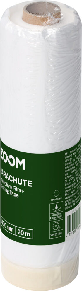 Zoom Masking tape with polythene sheeting, 1400 mm x 20 m