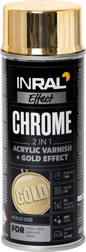 Inral Spray paints CHROME, gold