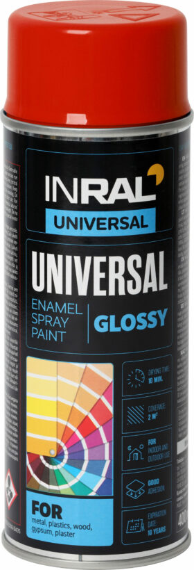 Inral Spray paints UNIVERSAL Enamel, red