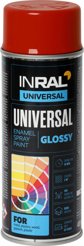 Inral Spray paints UNIVERSAL Enamel, carmine red