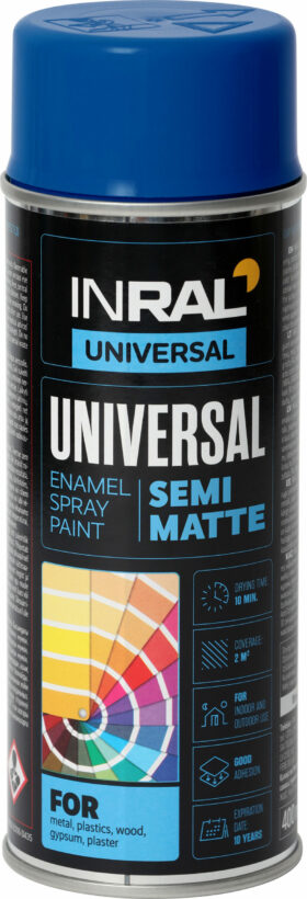 Inral Aerosolkrāsa UNIVERSAL Enamel genciāna zila