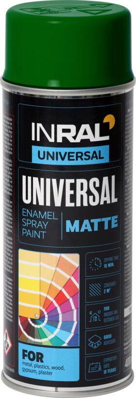 Inral Aerosolkrāsa UNIVERSAL Enamel sūnu zaļa