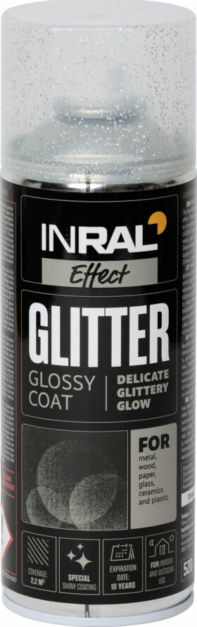 Inral Protective varnish that makes silver glitter effect