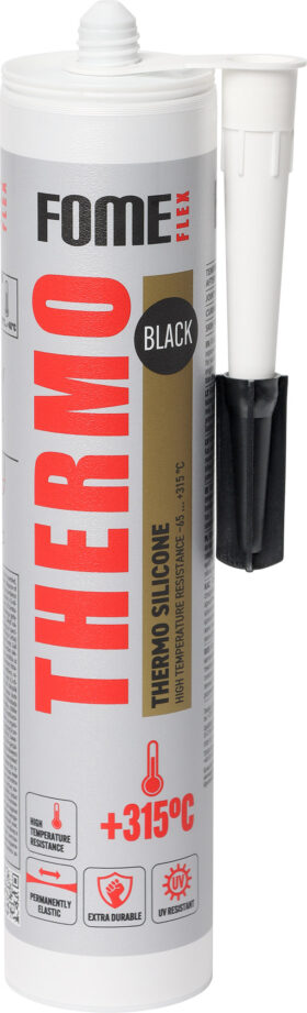 THERMO 315 °C karstumnoturīgs silikona hermētiķis, melns
