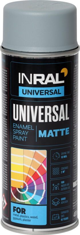 UNIVERSAL Spray Paint Enamel, Telegrey 2 Grey RAL7046, Matte